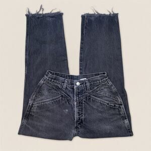 Vintage‎ Western Rockies Rocky Mountain Black Jeans Cropped Distressed - 24 x 25